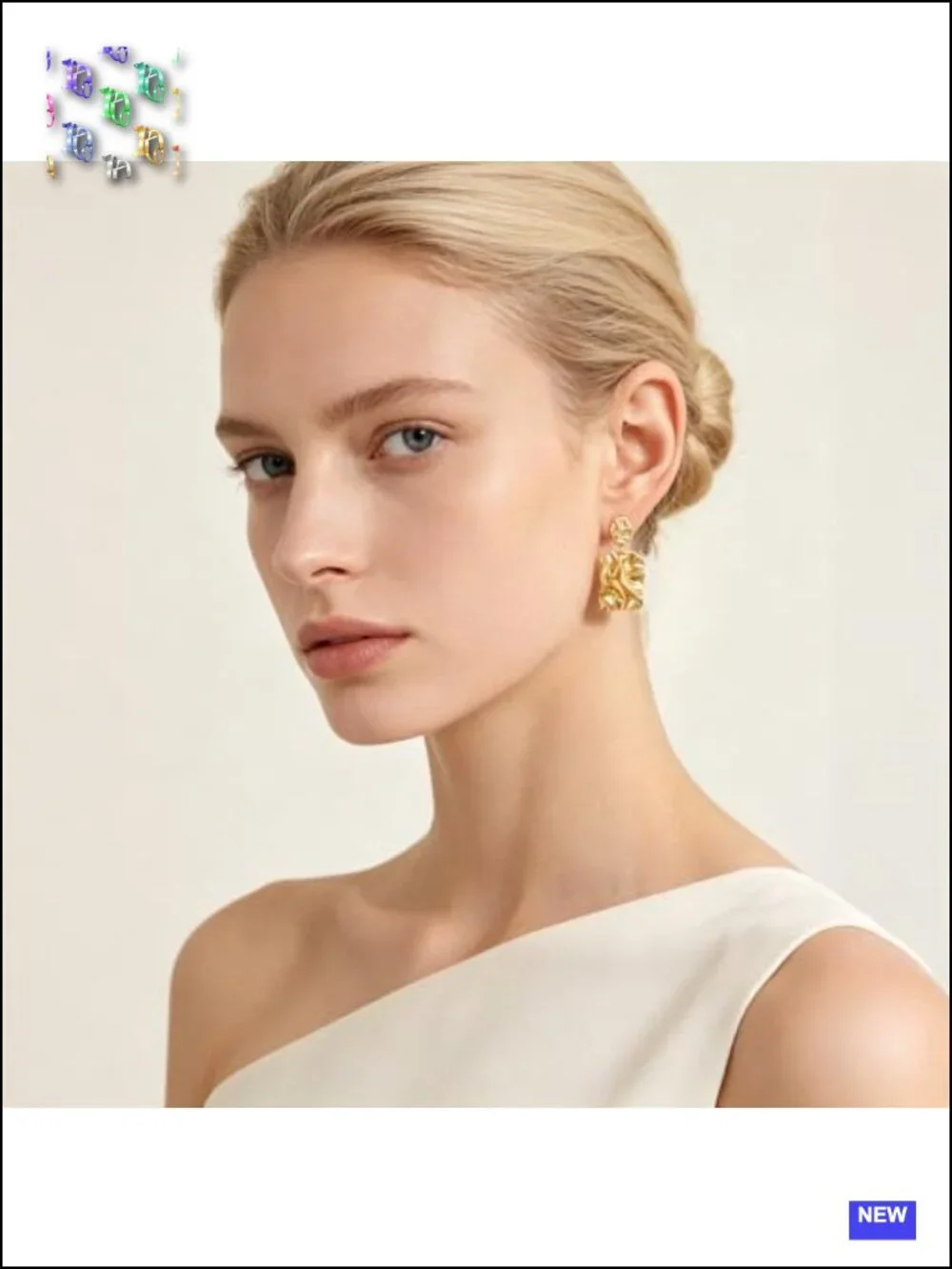 14K Gold Plated Hammered Drop Dangle Earrings for Women, Lightweight Geometric